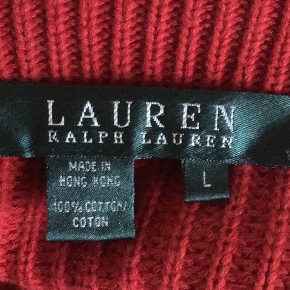 Ralph Lauren Red Button Down Sweater - Picture 9 of 10